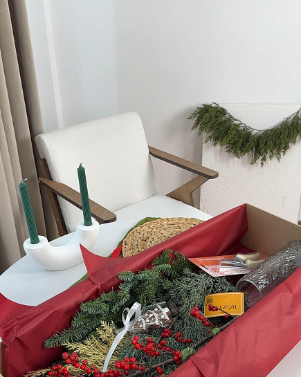 Новогодний бокс "Сам себе флорист" с доставкой по Астане