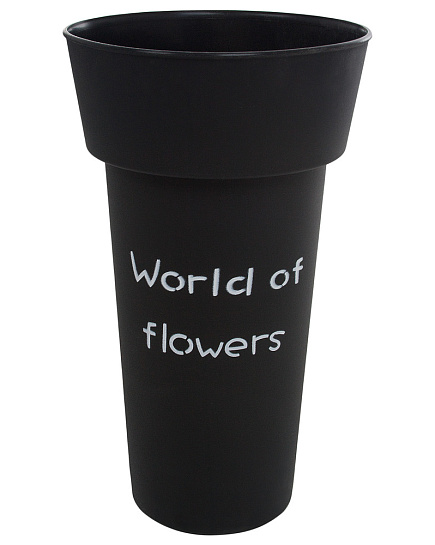 Вазон "World of flowers" (пластик), D20xH35 см Черный с доставкой по Астане